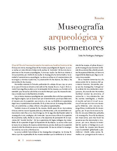 Museografía arqueológica y sus pormenores
