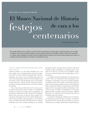 Entrevista con Salvador Rueda. El Museo Nacional de Historia de cara a los festejos centenarios
