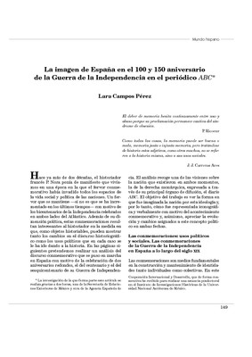 La imagen de España en el 100 y 150 aniversario de la Guerra de la Independencia en el periódico ABC