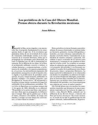 Los periódicos de la Casa del Obrero Mundial. Prensa obrera durante la Revolución mexicana.