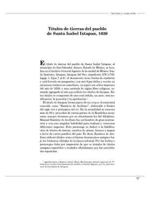 Títulos de tierras del pueblo de Santa Isabel Ixtapan, 1639