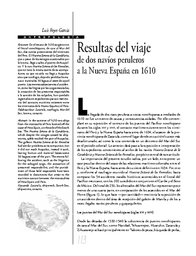 Resultas del viaje de dos navíos peruleros a la Nueva España en 1610.