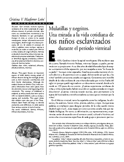 Mulatillas y negritos. Una mirada a la vida cotidiana de los niños esclavizados durante el periodo virreinal