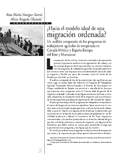 ¿Hacia el modelo ideal de una migración ordenada? Un análisis comparado de los programas de trabajadores agrícolas de temporada en Canadá-México y España-Europa del Este y Marruecos
