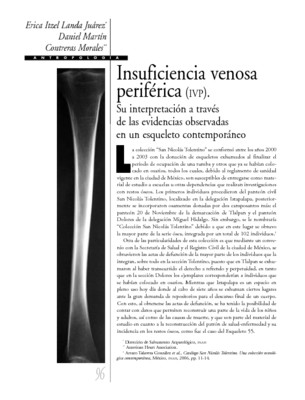 Insuficiencia venosa periférica (IVP). Su interpretación a través de las evidencias observadas en un esqueleto contemporáneo