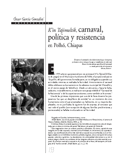 Kin Tajimoltik, carnaval, politica y resistencia en Polhó, Chiapas