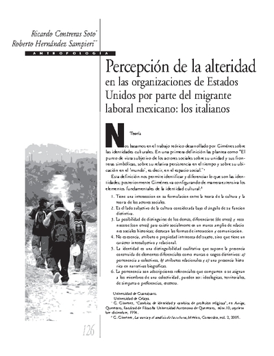 Percepción de la alteridad en las organizaciones de Estados Unidos por parte del migrante laboral mexicano: los italianos