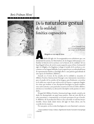 De la naturaleza gestual de la oralidad: fonética cognoscitiva