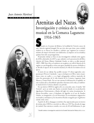 Arenitas del Nazas. Investigación y crónica de la vida musical en la Comarca Lagunera:1916-1965