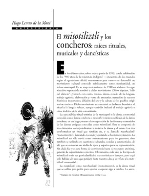 El mitotiliztli y los concheros: raíces rituales,musicales y dancísticas