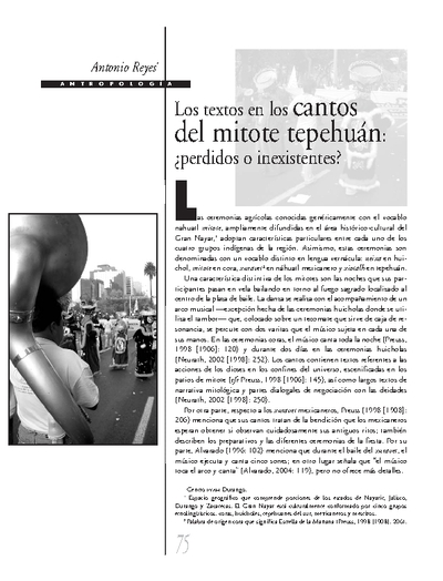 Los textos en los cantos del mitote tepehuán: ¿perdidos o inexistentes?