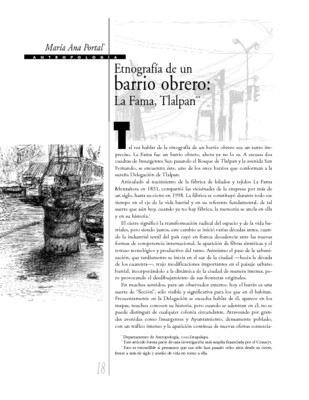 Etnografía de un barrio obrero: la Fama, Tlalpan