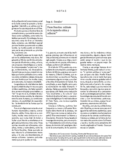 Pierre Bourdieu, militante de la izquierda crítica y reflexiva