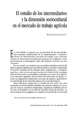 El estudio de los intermediarios y la dimensión sociocultural en el mercado de trabajo agrícola