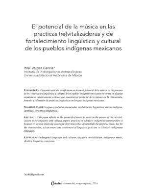 El potencial de la música en las prácticas (re)vitalizadoras y de fortalecimiento lingüístico y cultural de los pueblos indígenas mexicanos