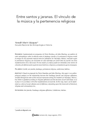 Entre santos y jaranas. El vínculo de la música y la pertenencia religiosa