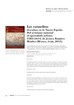 Los carmelitas descalzos en la Nueva España. Del activismo misional al apostolado urbano, 1585-1614, de Jessica Ramírez Méndez (México, INAH, 2015)