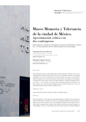 Museo Memoria y Tolerancia de la Ciudad de México. Aproximación crítica con dos contrapesos