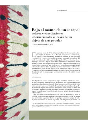 Bajo el manto de un sarape: colores y conciliaciones internacionales a través de un objeto de arte popular