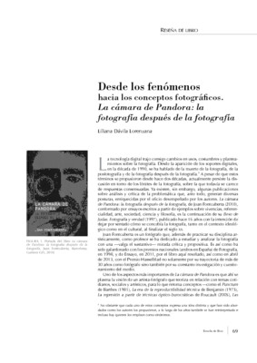 Desde los fenómenos hacia los conceptos fotográficos. La cámara de Pandora: la fotografía después de la fotografía
