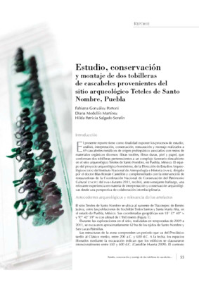 Estudio, conservación y montaje de dos tobilleras de cascabeles provenientes del sitio arqueológico Teteles de Santo Nombre, Puebla