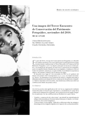 Una imagen del Tercer Encuentro de Conservación del Patrimonio Fotográfico, noviembre del 2010. MUAC-UNAM