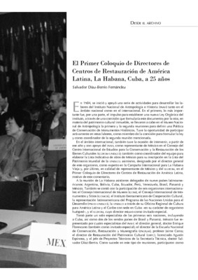 El Primer Coloquio de Directores de Centros de Restauración de América Latina, La Habana, Cuba, a 25 años