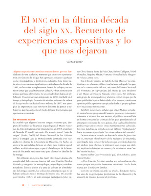 El MNC en la última década del siglo XX. Recuento de experiencias expositivas y lo que nos dejaron