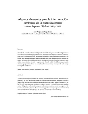Algunos elementos para la interpretación simbólica de la escultura orante novohispana. Siglos XVII y XVIII