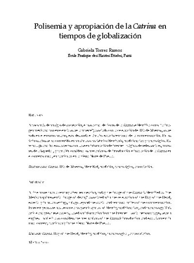 Polisemia y apropiación de la Catrina en tiempos de globalización