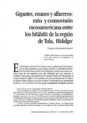 Gigantes, enanos y alfareros: mito y cosmovisión mesoamericana entre los hñähñü de la región de Tula, Hidalgo