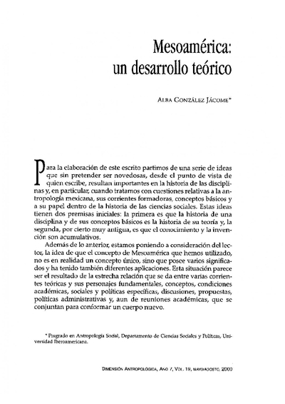 Mesoamérica: un desarrollo teórico