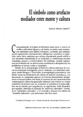 El símbolo como artefacto mediador entre mente y cultura