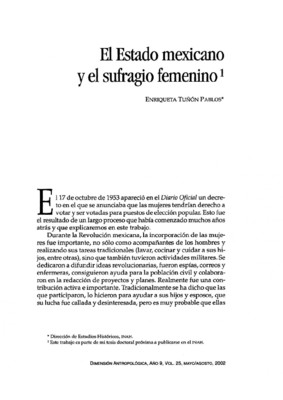 El Estado mexicano y el sufragio femenino