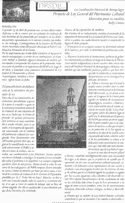 Proyecto de Ley General del Patrimonio Cultural