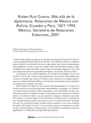 Más allá de la diplomacia. Relaciones de México con Bolivia, Ecuador y Perú, 1821-1994