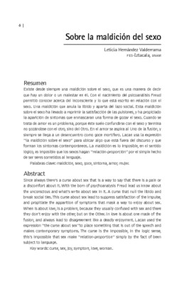 Sobre la maldición del sexo