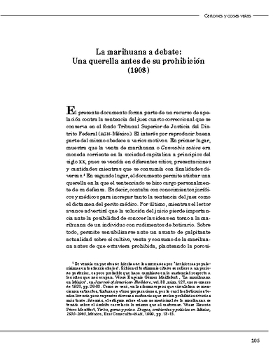 La marihuana a debate: Una querella antes de su prohibición (1908)