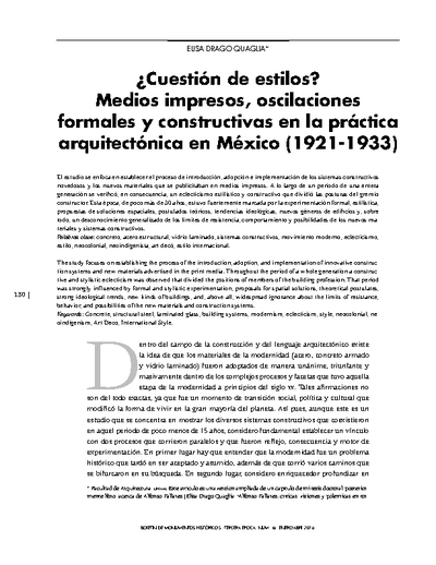 ¿Cuestión de estilos? Medios impresos, oscilaciones formales y constructivas en la práctica arquitectónica en México (1921-1933)