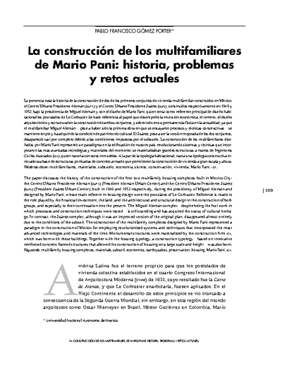 La construcción de los multifamiliares de Mario Pani: historia, problemas y retos actuales