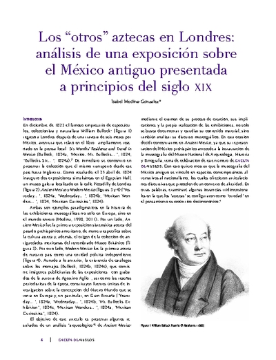 Los "otros" aztecas en Londres: análisis de una exposición sobre el México antiguo presentada a principios del siglo XIX
