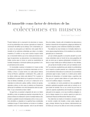El inmueble como factor de deterioro de las colecciones en museos