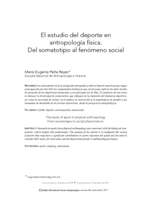El estudio del deporte en antropología física. Del somatotipo al fenómeno social.