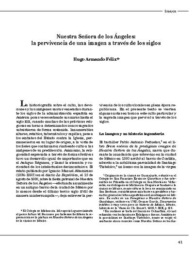 Nuestra Señora de los Ángeles: la pervivencia de una imagen a través de los siglos