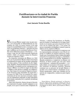 Fortificaciones en la ciudad de Puebla durante la Intervención Francesa