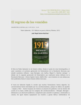 El regreso de los vencidos
