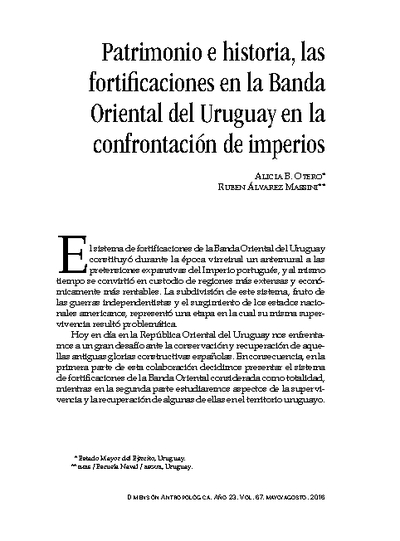 Patrimonio e historia, las fortificaciones en la Banda Oriental del Uruguay en la confrontación de imperios
