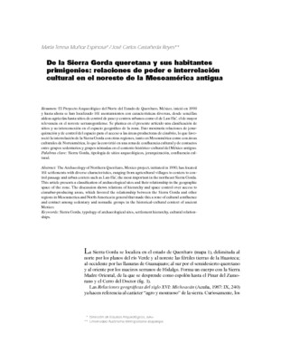 De la Sierra Gorda queretana y sus habitantes primigenios: relaciones de poder e interrelación cultural en el noreste de la Mesoamérica antigua