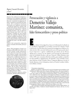 Persecución y vigilancia a Demetrio Vallejo Martínez: comunista, líder ferrocarrilero y preso político