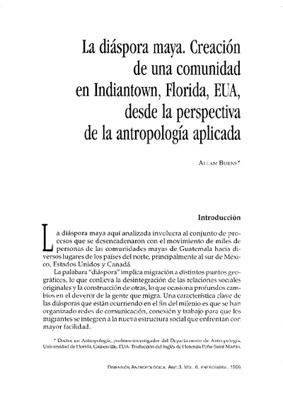 La diáspora maya. Creación de una comunidad en Indiantown, Florida, EUA, desde la perspectiva de la antropología aplicada